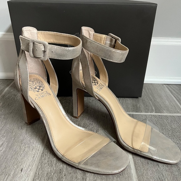 Vince Camuto Sandy Silver/clear Heels - Picture 2 of 4